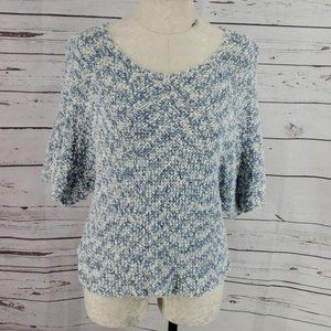 Project J Crocheted short sleeve‎ sweater blouse
